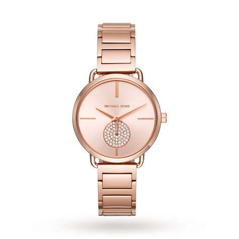 michael kors women's portia rose gold tone watch|rose gold watches for women.